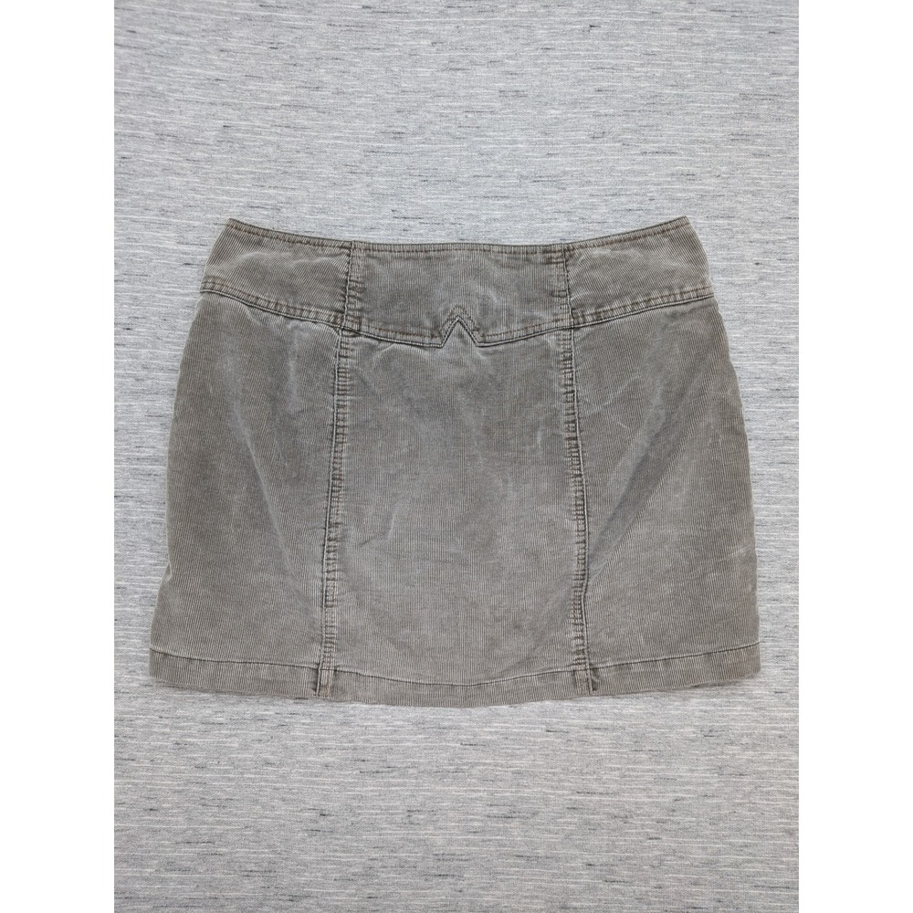 y2k GAP Corduroy Mini Skirt Button Front Olive Green Casual Skater Preppy 8 - Picture 6 of 7
